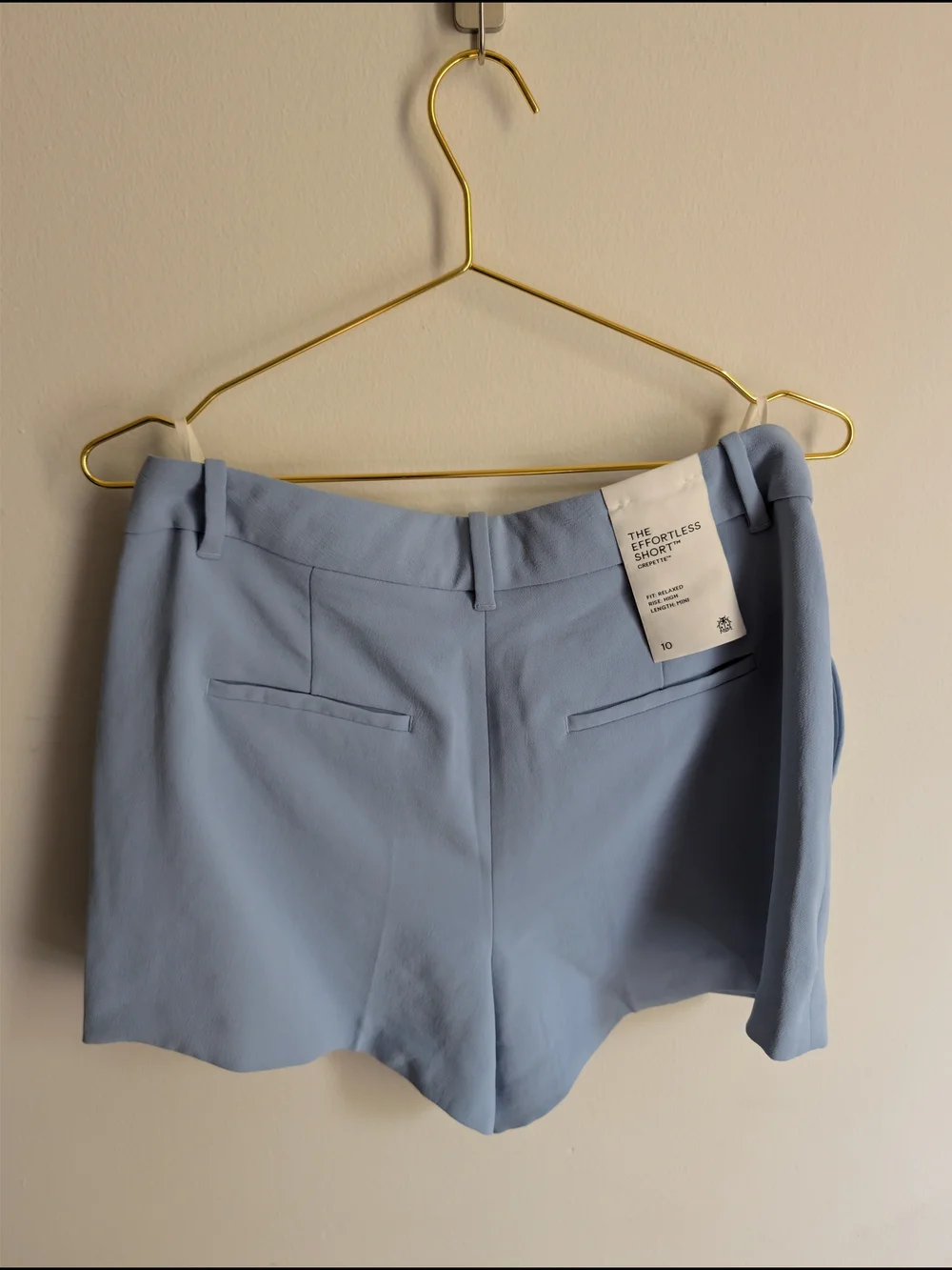 Aritzia Effortless Light Ripple Blue Pleated High-Waist Mini Crepette Shorts - Picture 4 of 7